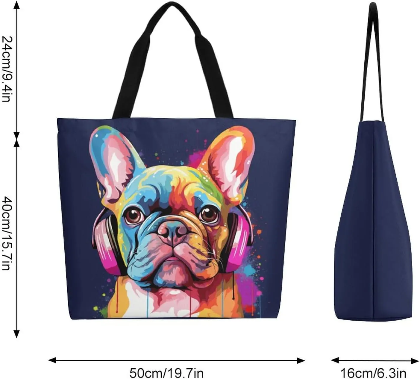 Canvas Tote Bag - Large Women's Casual Shoulder Handbag - Reusable Beach Shopping Grocery Bag for Outdoors