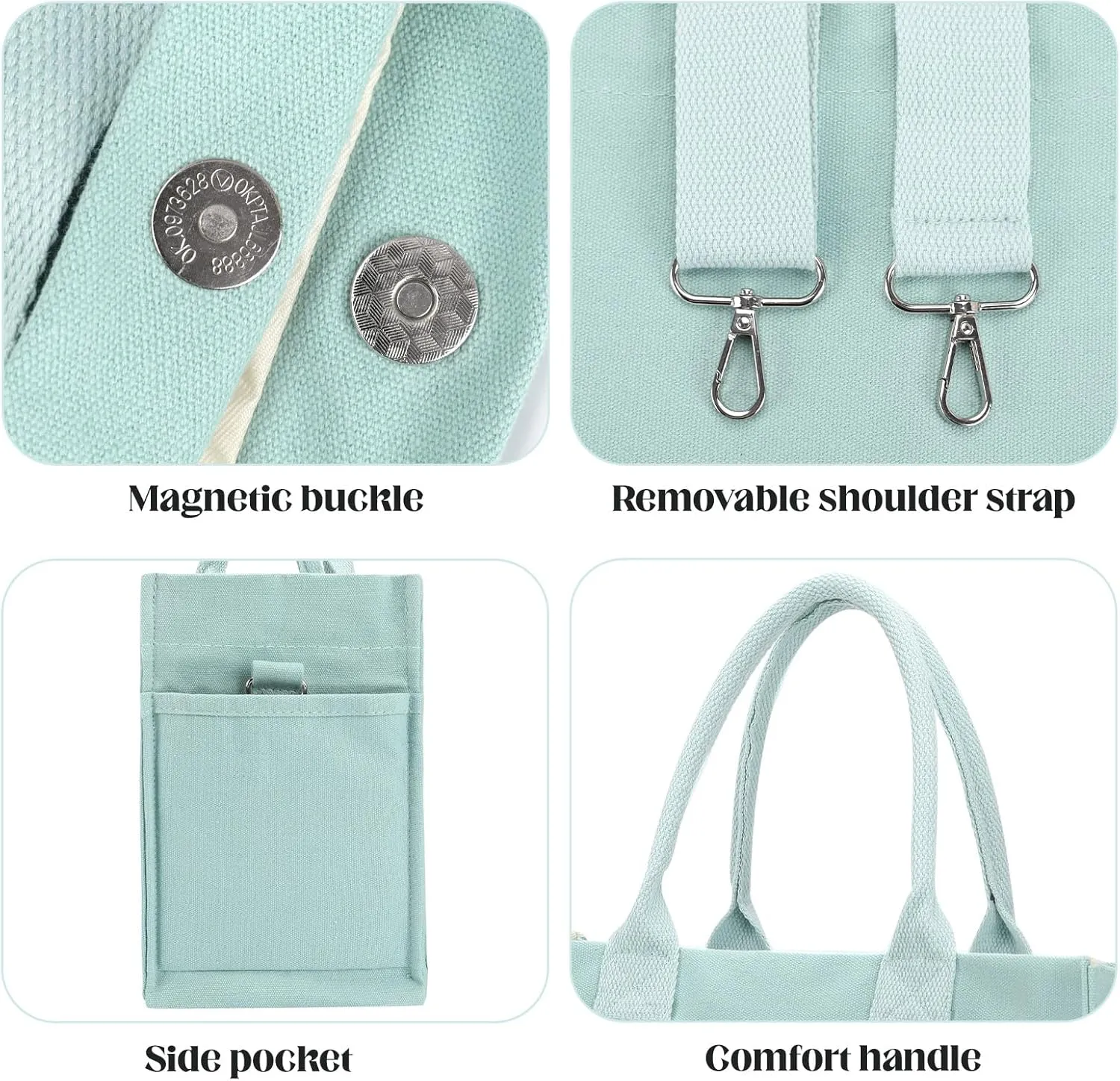 Canvas Tote Bags for Women，Work Tote Bags with Pockets,Crossbody Tote Bag Everything Handbags Shoulder Bags for Women