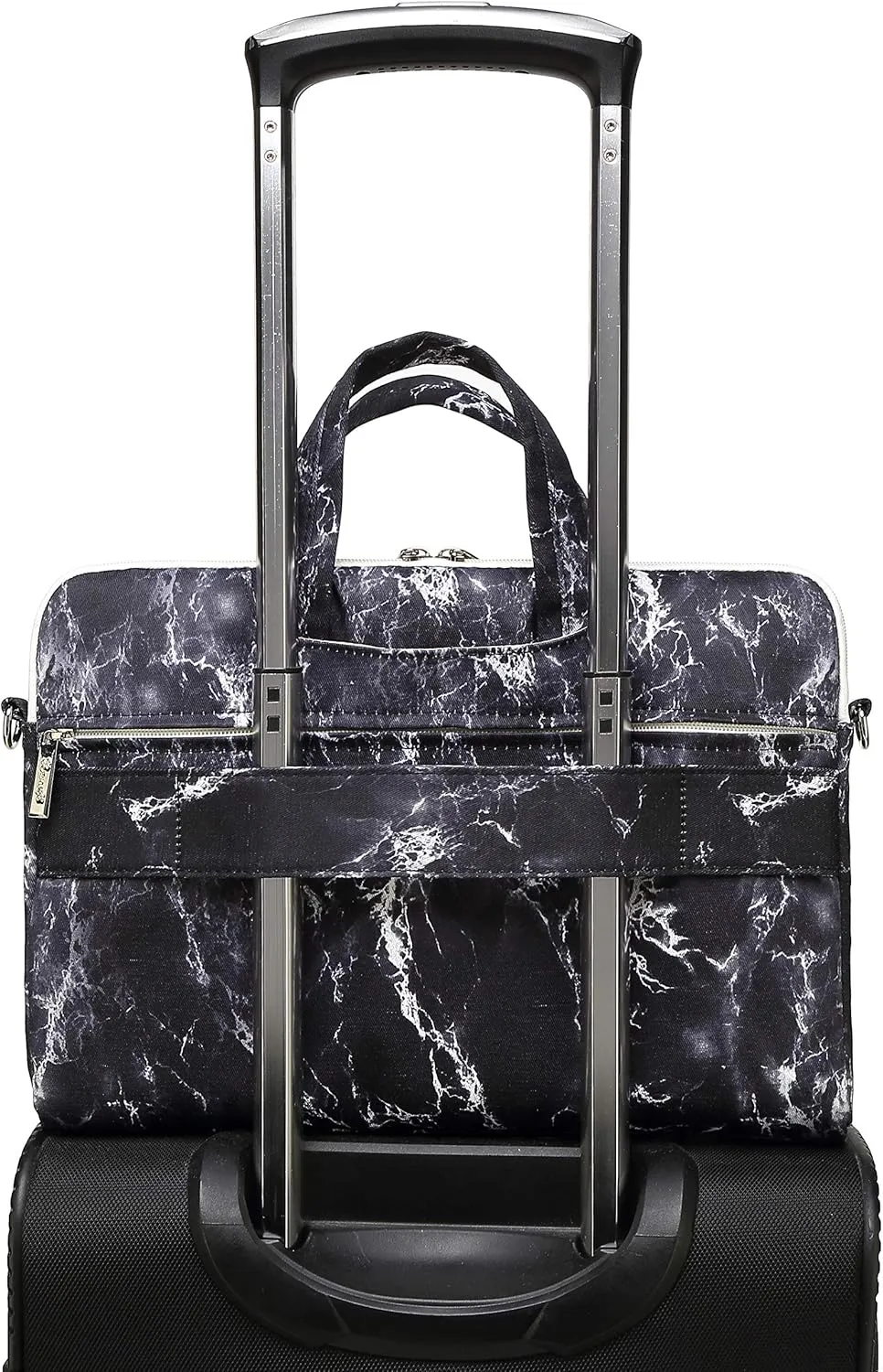 canvaslife Black marble pattern 15 inch Waterproof Laptop Shoulder Messenger Bag Case with Rebound Bubble Protection for 14 inch-15.6 inch Laptop 15 Case Bag