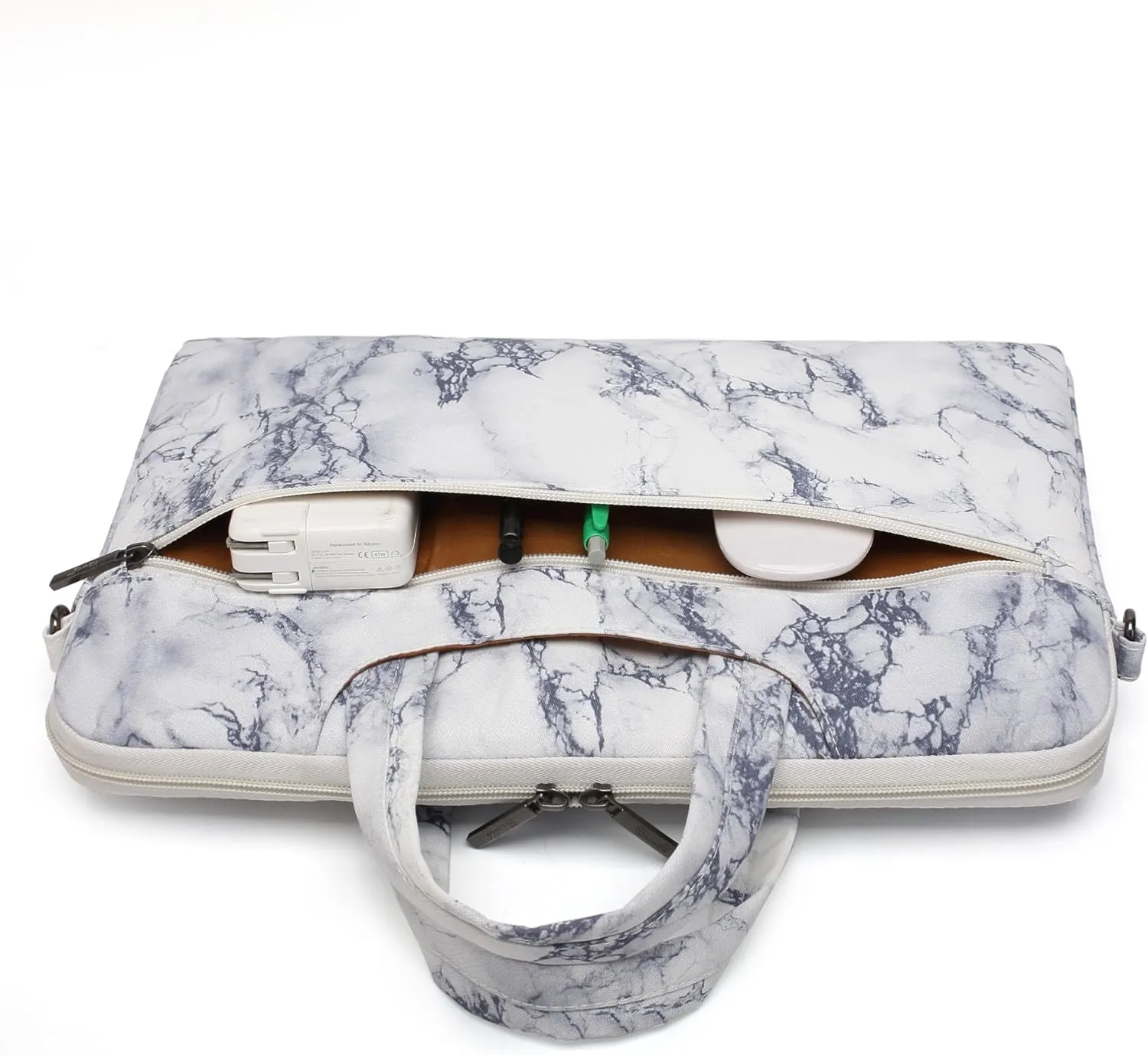 canvaslife Marble pattern Canvas Laptop Shoulder Messenger Bag Case Sleeve for 11 Inch 12 Inch 13 Inch Laptop and 11/12/ 13