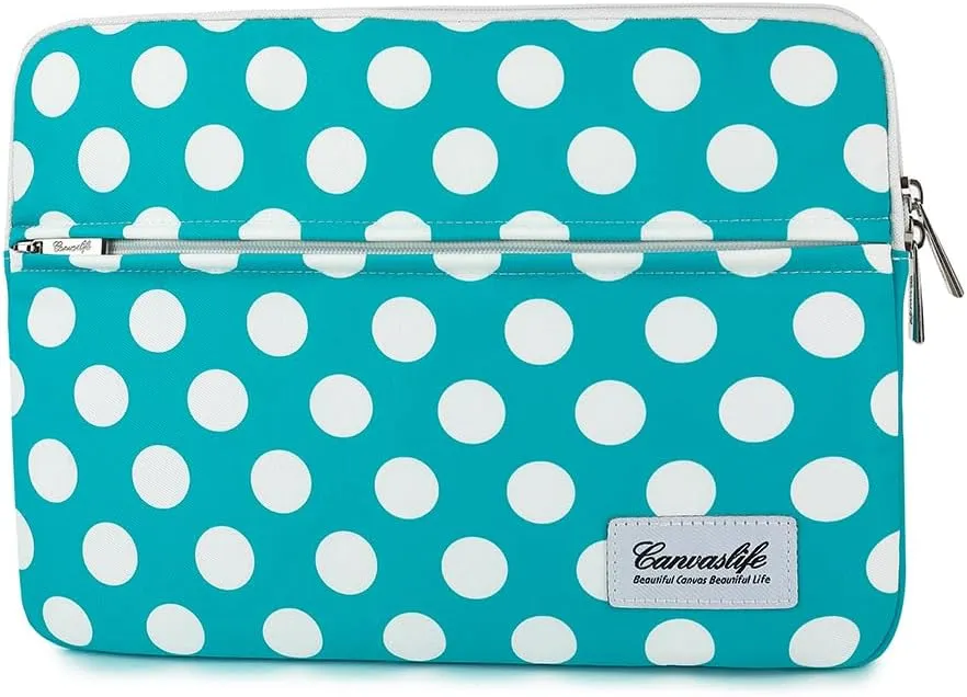 Canvaslife Waterproof Pattern 13-inch Laptop Sleeve with Pocket 13-inch 13.3-inch Laptop 13-Sleeve (Blue dot)