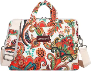Canvaslove Paisley Pattern Lightweight Waterproof Laptop Shoulder Bag Sleeve Case for MacBook Pro 16 inch and 15 inch-15.6 inch Laptop