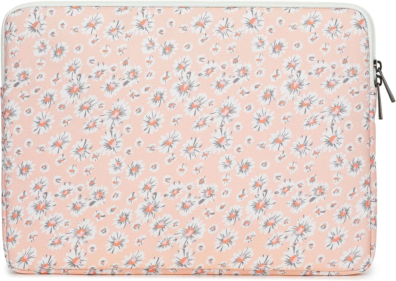 Canvaslove Pink Chrysanthemum Laptop Sleeve Case Bag With Pocket for MacBook Pro 14 inch,Surface Laptop 14.4 inch and HP Lenovo Dell ASUS Acer 14 inch Laptop Computer