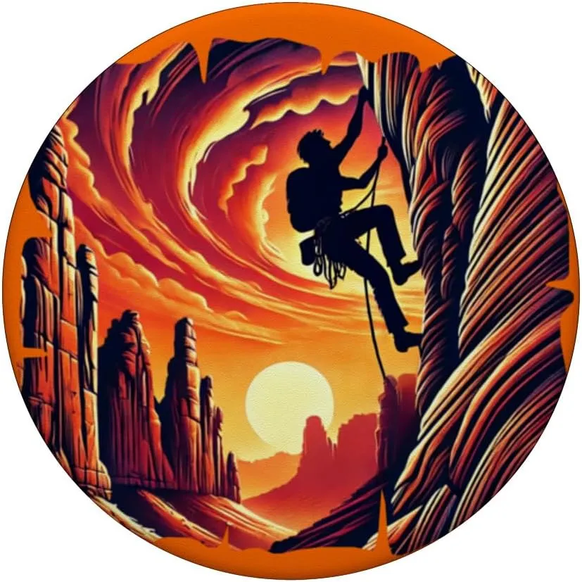 Canyon Climber - Red Rock Desert Climbing Adventure PopSockets Adhesive PopGrip