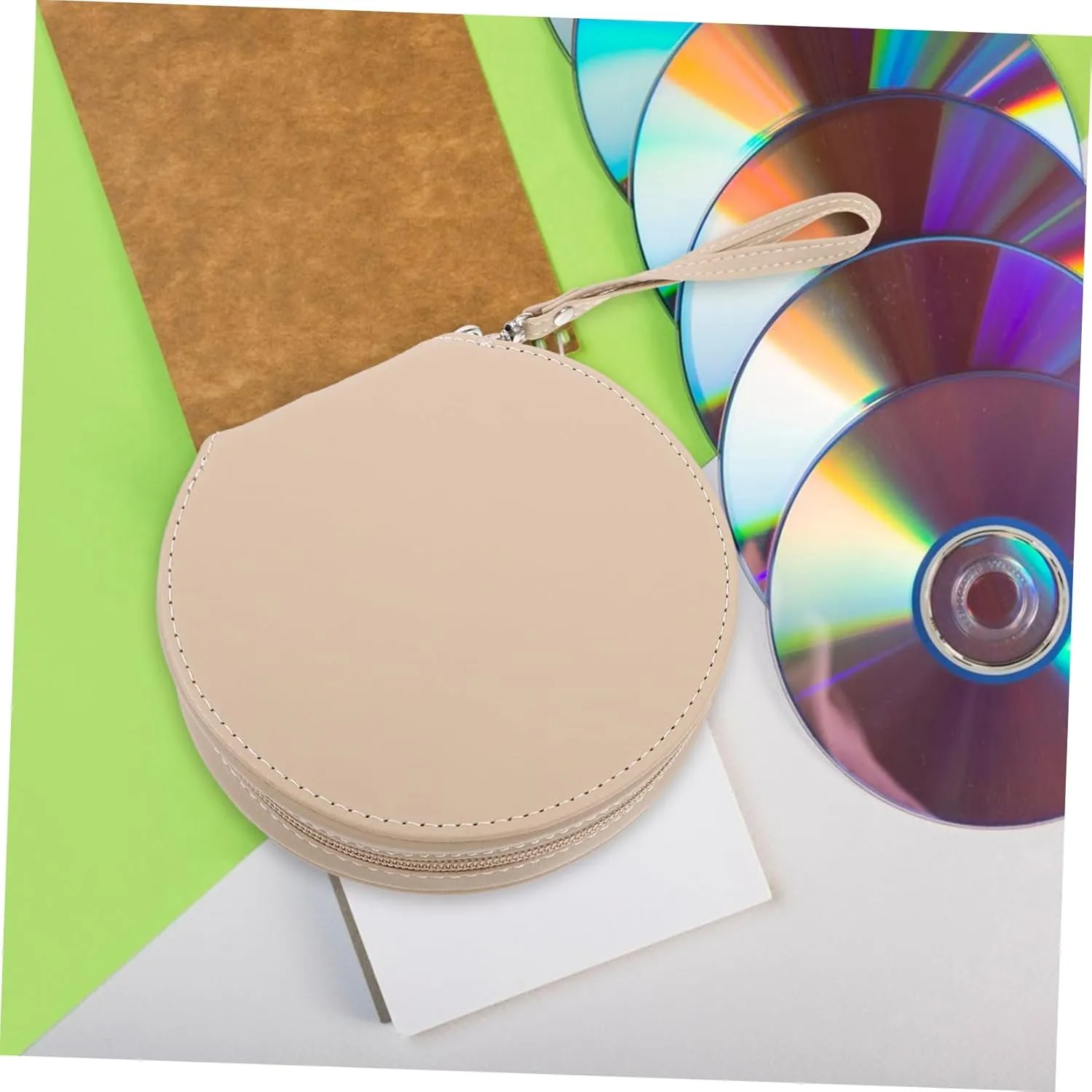 Car CD Package Dvd Holder CD Binder CD Carrying Case Dvd Storage Case Portable CD Case Dvd Case Holder Organizer Disc Holder Case CD Storage Bag Pu Leather Glossy Album Box Travel