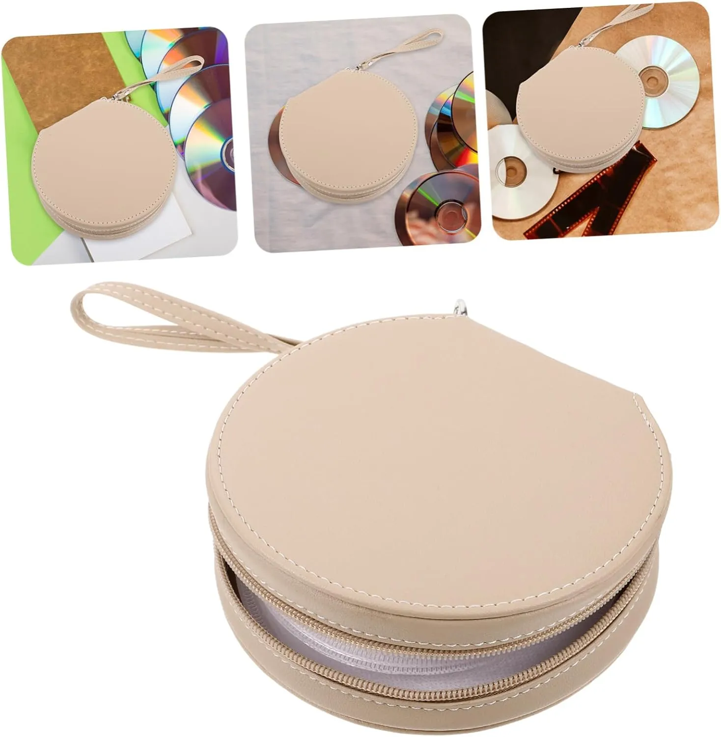 Car CD Package Dvd Holder CD Binder CD Carrying Case Dvd Storage Case Portable CD Case Dvd Case Holder Organizer Disc Holder Case CD Storage Bag Pu Leather Glossy Album Box Travel