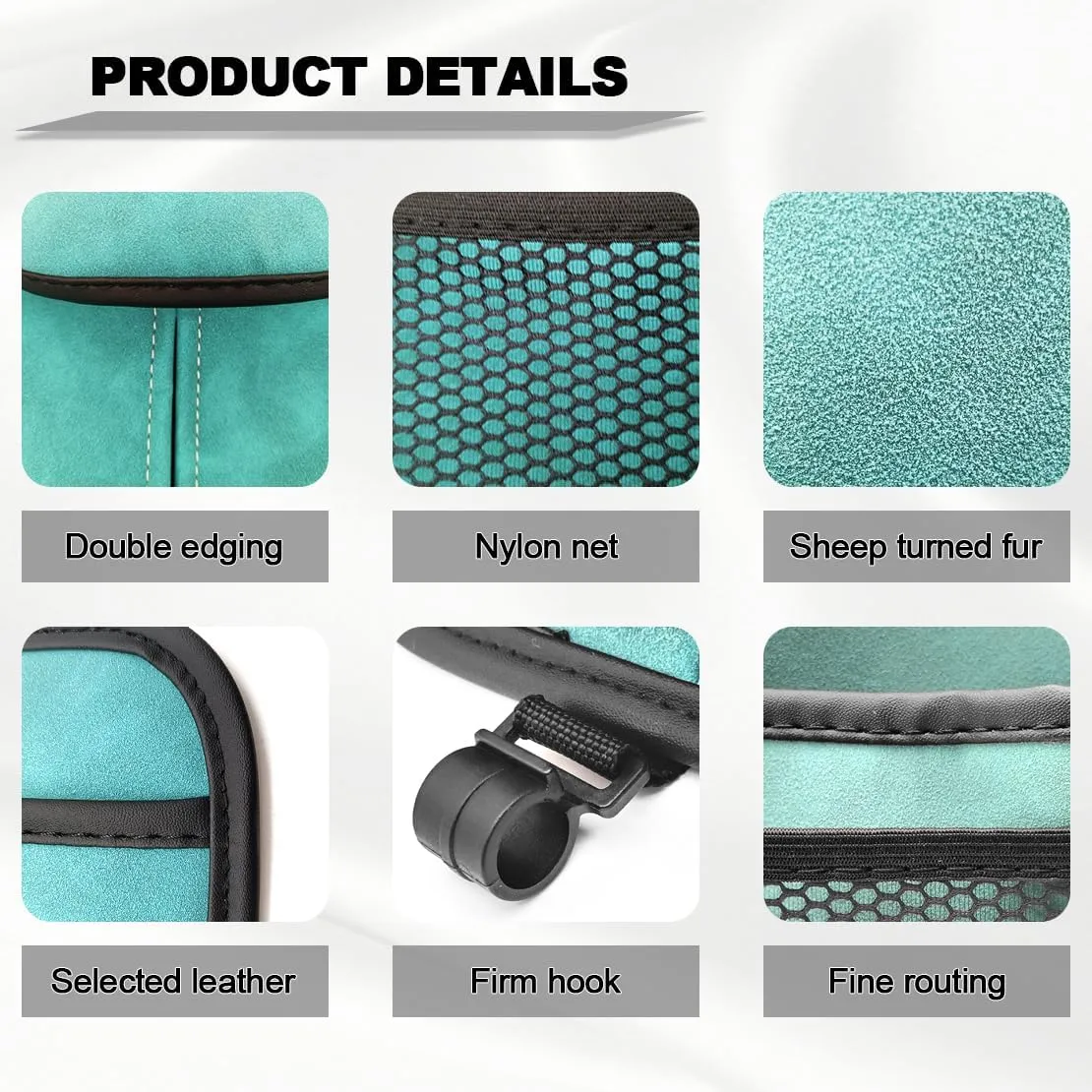 Car Seat Back Organizer Large Capacity Bag, Storage Bag with Hook, Suede, for Laptop/iPad/Office Supplies, Fits Any Car/Truck (Blue)