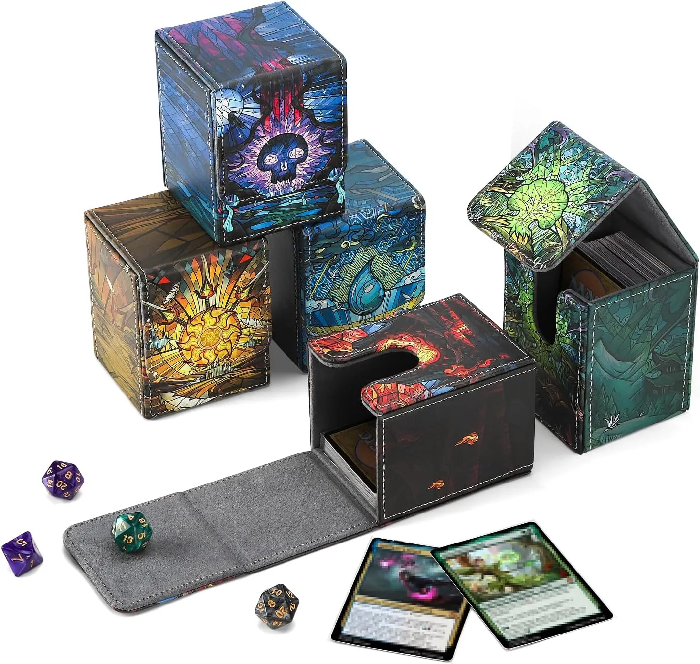 Card Deck Box for MTG Card Storage Box Holds 100 Plus Single Sleeved Cards with Trading Cards Games TCG Yugioh etc. (Yellow)