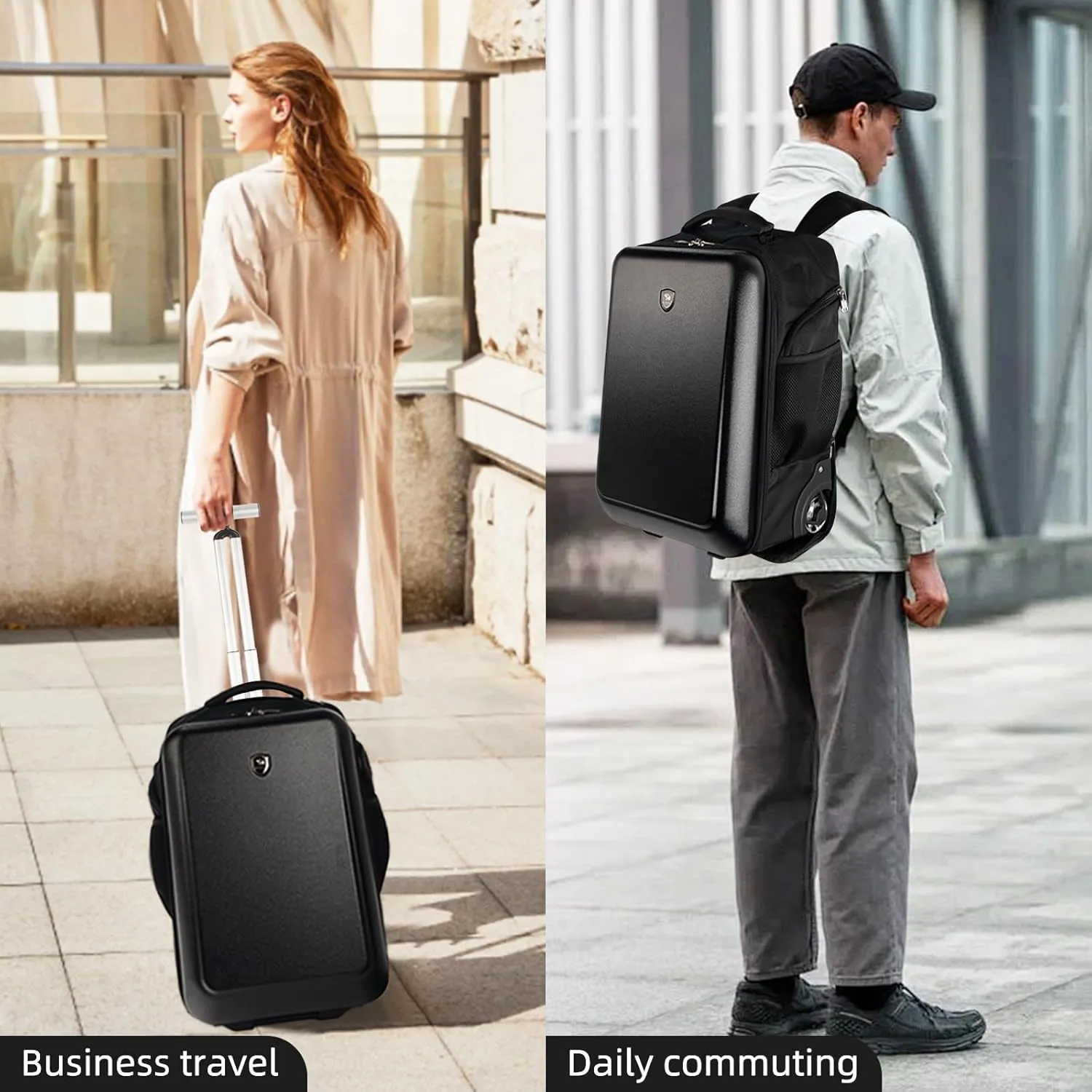 Carry-on luggage 19 Inch Travel luggage with Wheels，suitcase for Business and College (Black, 19 Inch)