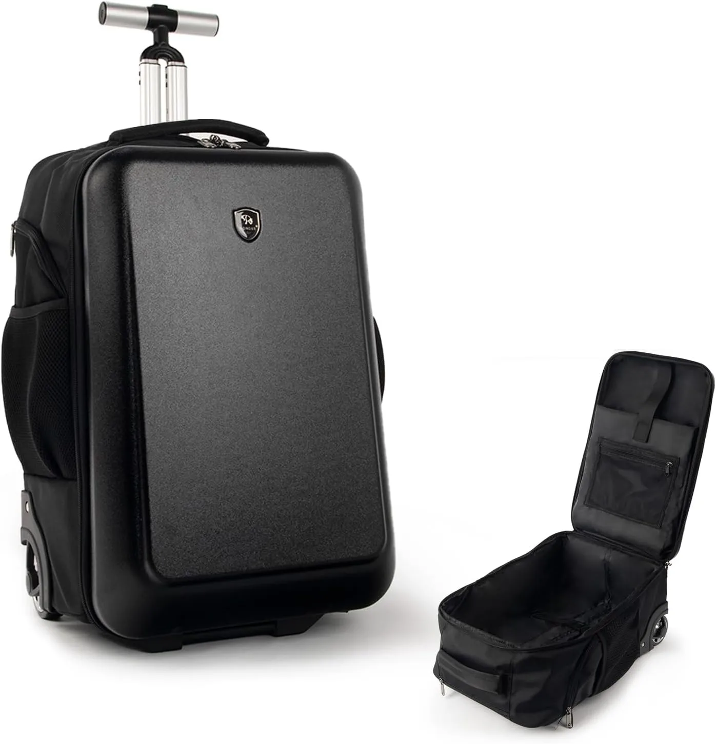 Carry-on luggage 19 Inch Travel luggage with Wheels，suitcase for Business and College (Black, 19 Inch)