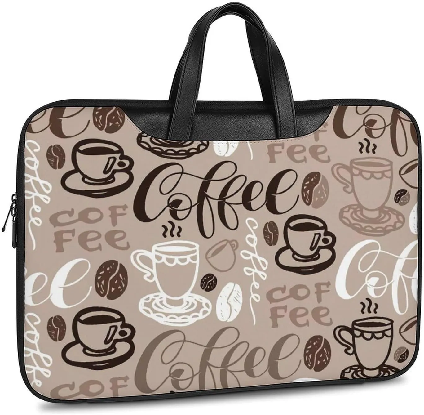 Cartoon Mushrooms Portable Leather Laptop Bag