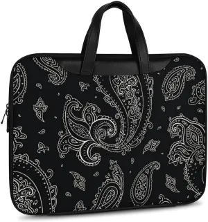 Cartoon Mushrooms Portable Leather Laptop Bag