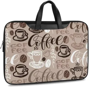 Cartoon Mushrooms Portable Leather Laptop Bag