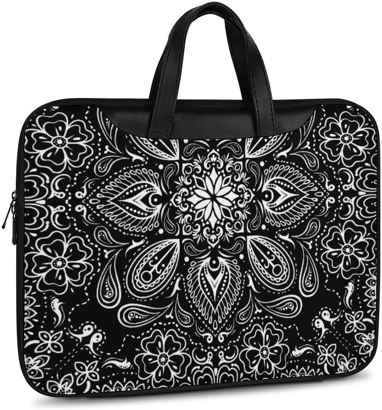 Cartoon Mushrooms Portable Leather Laptop Bag