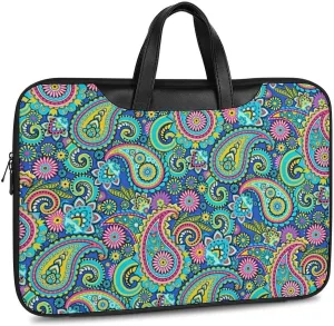 Cartoon Mushrooms Portable Leather Laptop Bag
