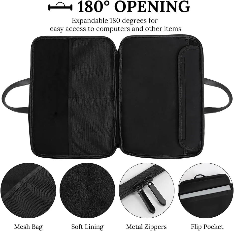 Cartoon Mushrooms Portable Leather Laptop Bag