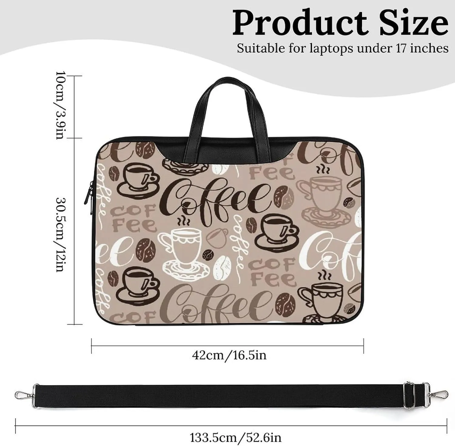 Cartoon Mushrooms Portable Leather Laptop Bag