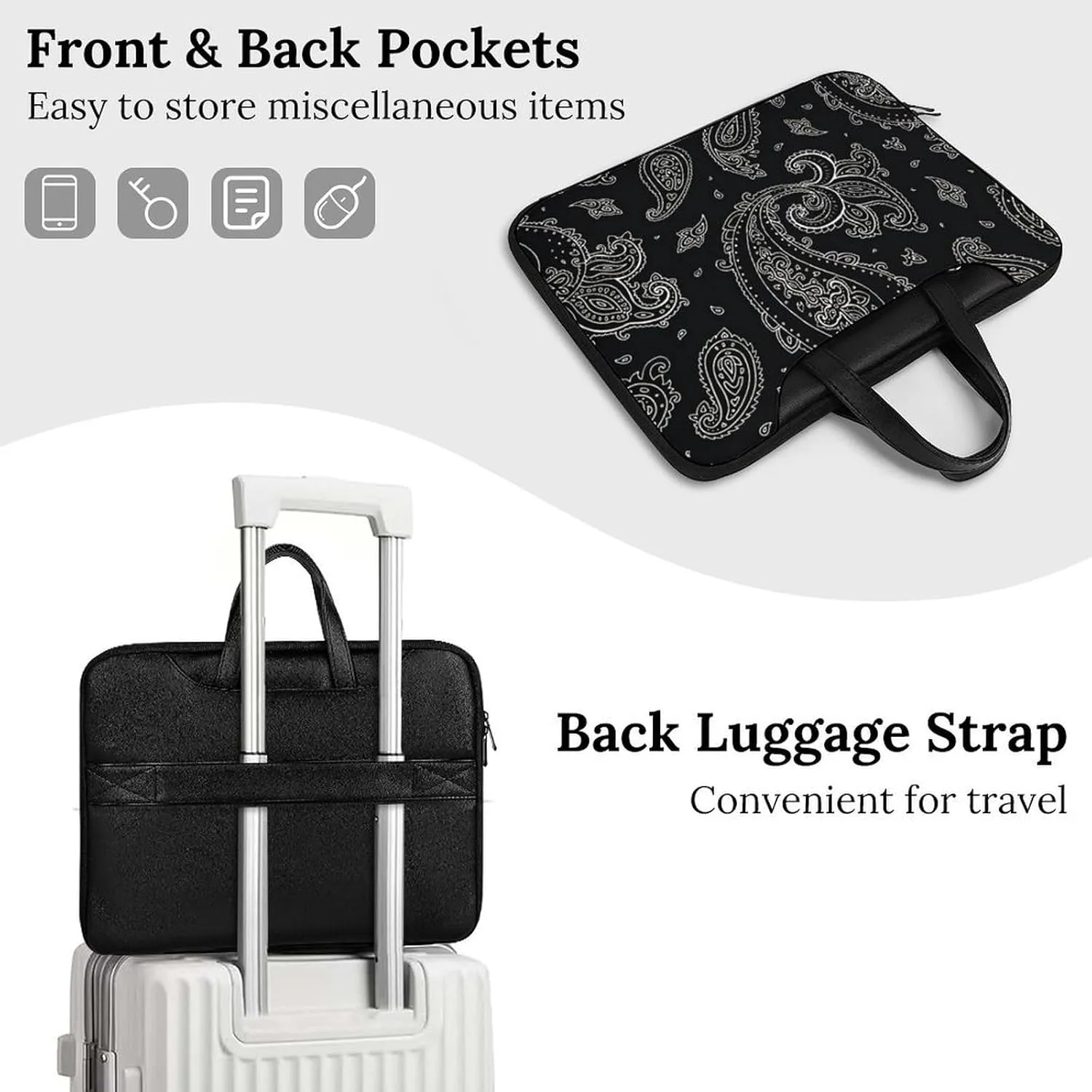 Cartoon Mushrooms Portable Leather Laptop Bag