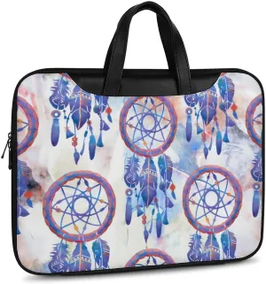 Cartoon Mushrooms Portable Leather Laptop Bag