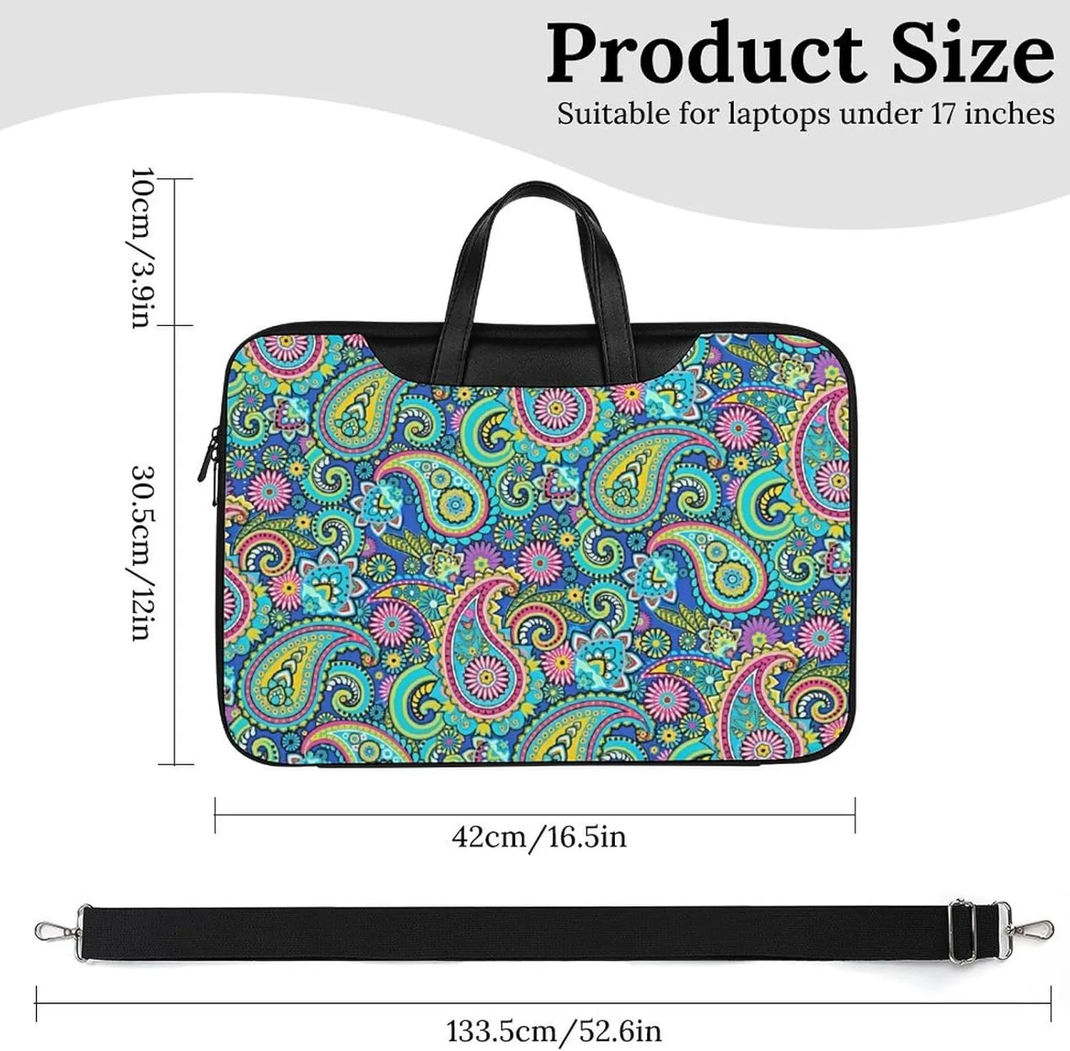 Cartoon Mushrooms Portable Leather Laptop Bag