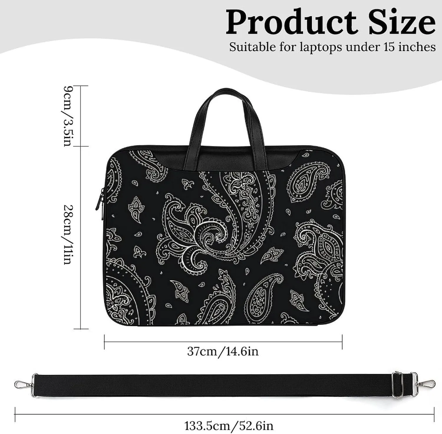 Cartoon Mushrooms Portable Leather Laptop Bag