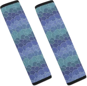 Cartoon Sea Waves Fashion Car Seat Belt Cover Pad for Shoulder Bag Camera Soft Comfort Accessories 2PCS