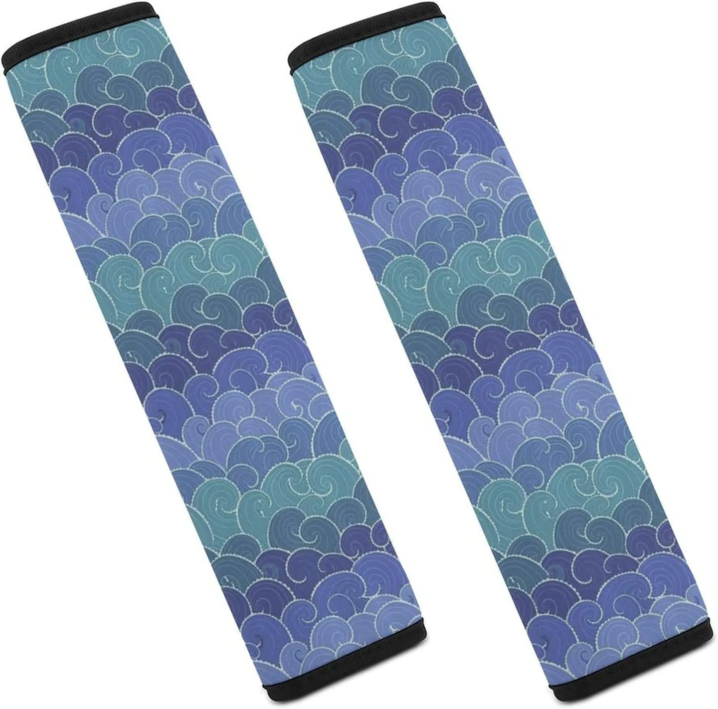 Cartoon Sea Waves Fashion Car Seat Belt Cover Pad for Shoulder Bag Camera Soft Comfort Accessories 2PCS
