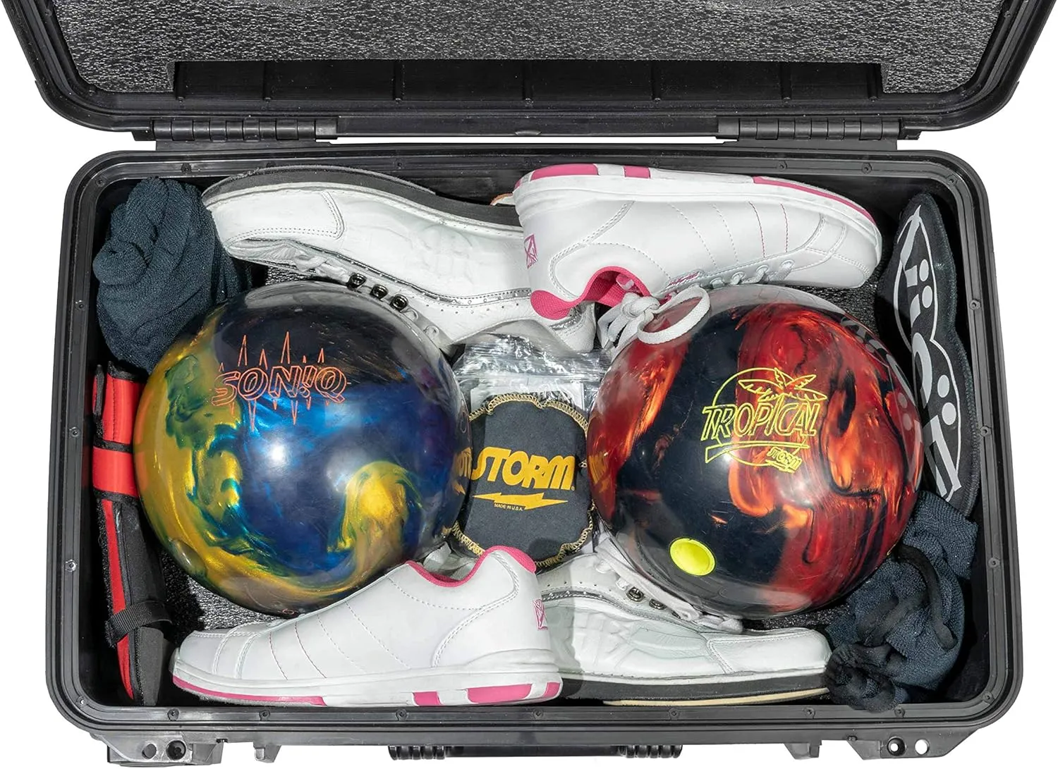 Case Club Heavy Duty Waterproof Bowling Ball Cases with Wheels and Extension Handle
