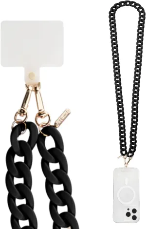 Case-Mate Crossbody Phone Lanyard / Chain [Works with All Phones] Hands-Free Strap - Cell Phone Charm - Neck Chain Holder for iPhone 16 Pro Max / 15 Pro Max / 14 / 13 / 12 / S25 Ultra - Black