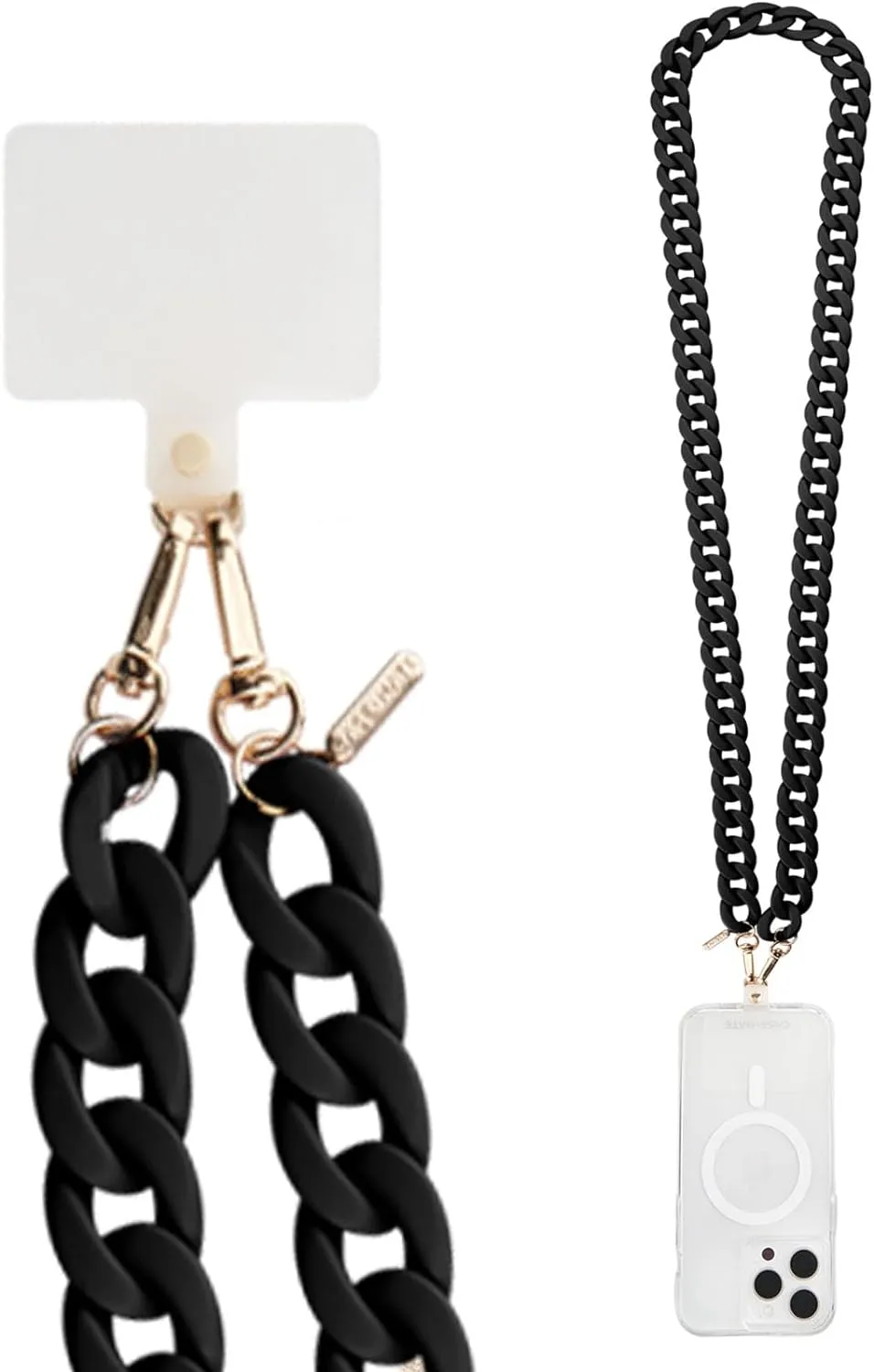 Case-Mate Crossbody Phone Lanyard / Chain [Works with All Phones] Hands-Free Strap - Cell Phone Charm - Neck Chain Holder for iPhone 16 Pro Max / 15 Pro Max / 14 / 13 / 12 / S25 Ultra - Black