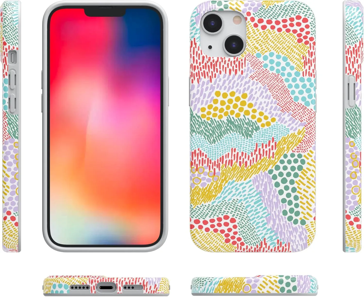 Casely iPhone 13 Case | Compatible with MagSafe | Color Me Happy | Pattern Colorblock Case