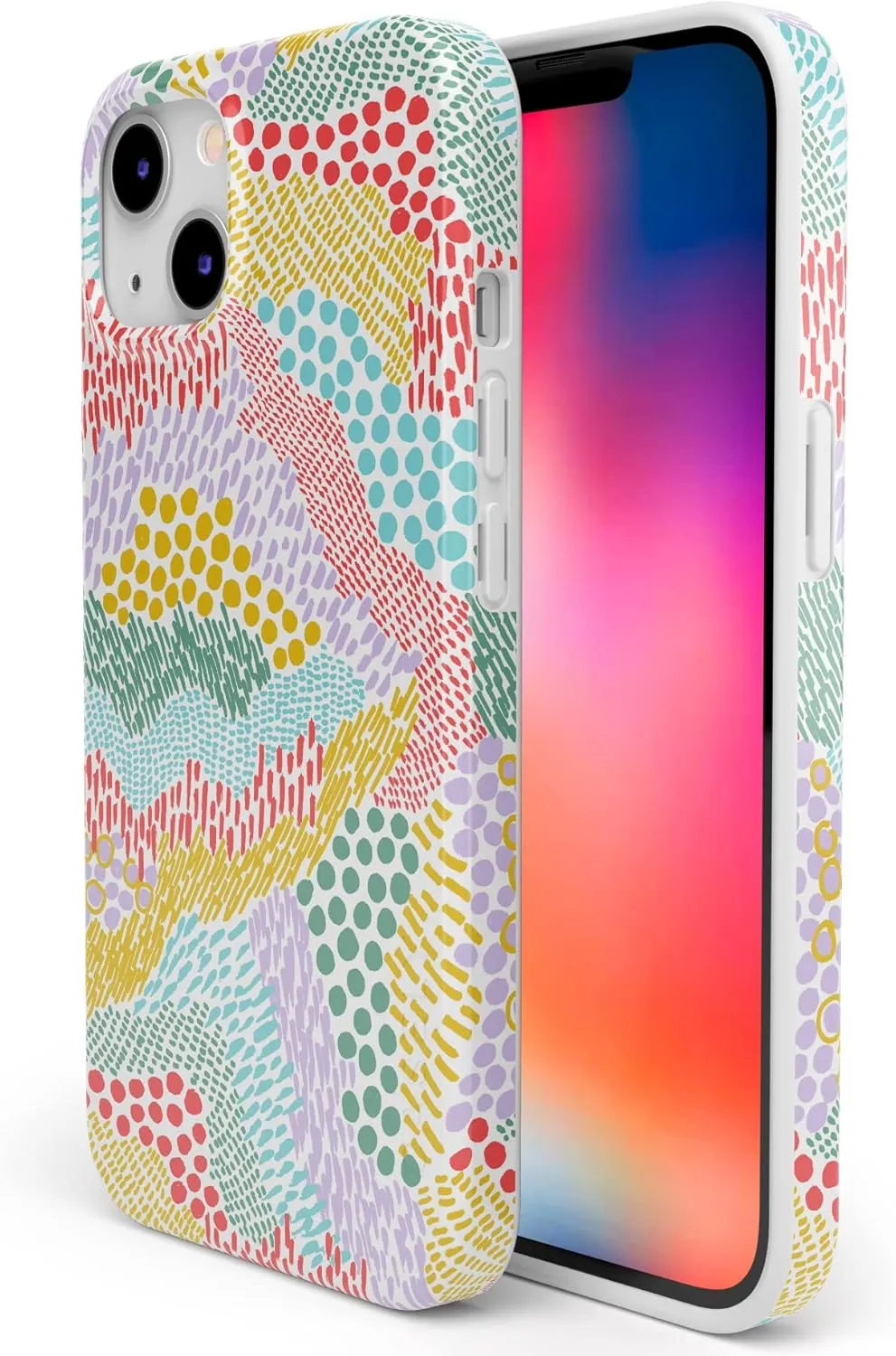 Casely iPhone 13 Case | Compatible with MagSafe | Color Me Happy | Pattern Colorblock Case