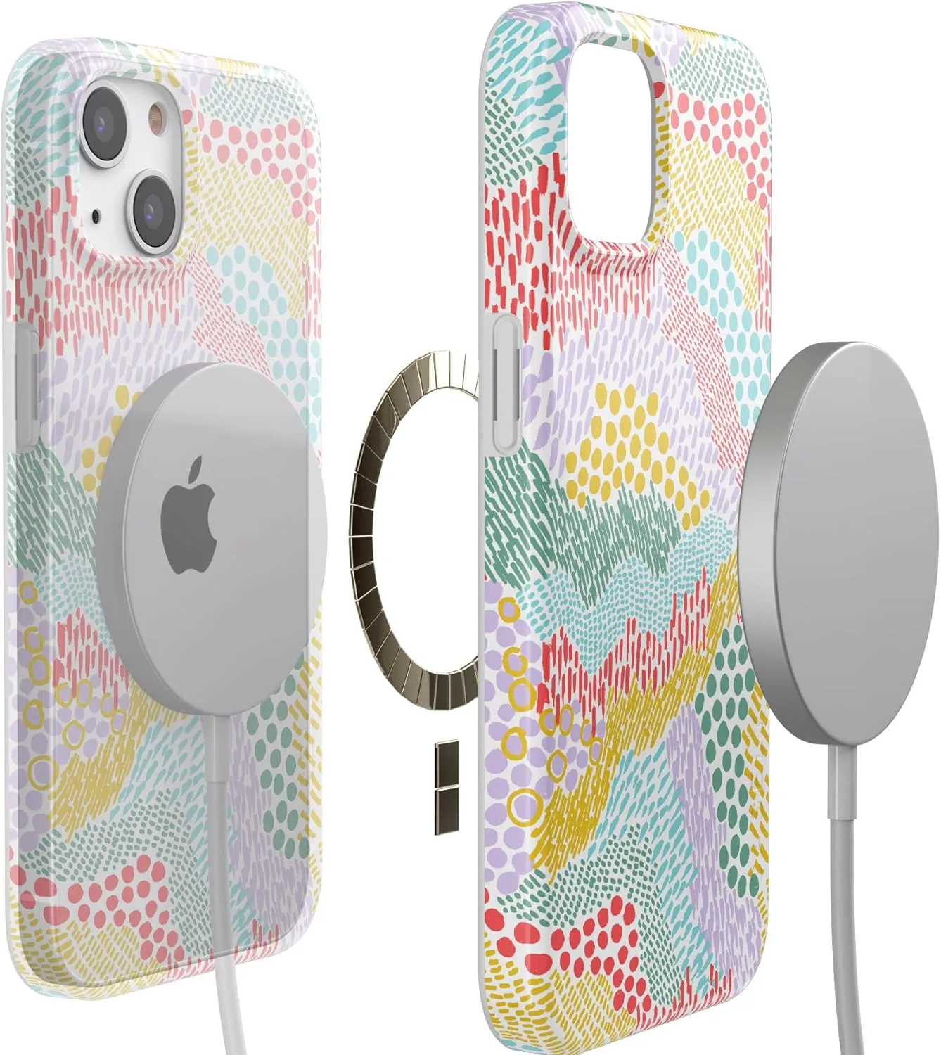 Casely iPhone 13 Case | Compatible with MagSafe | Color Me Happy | Pattern Colorblock Case