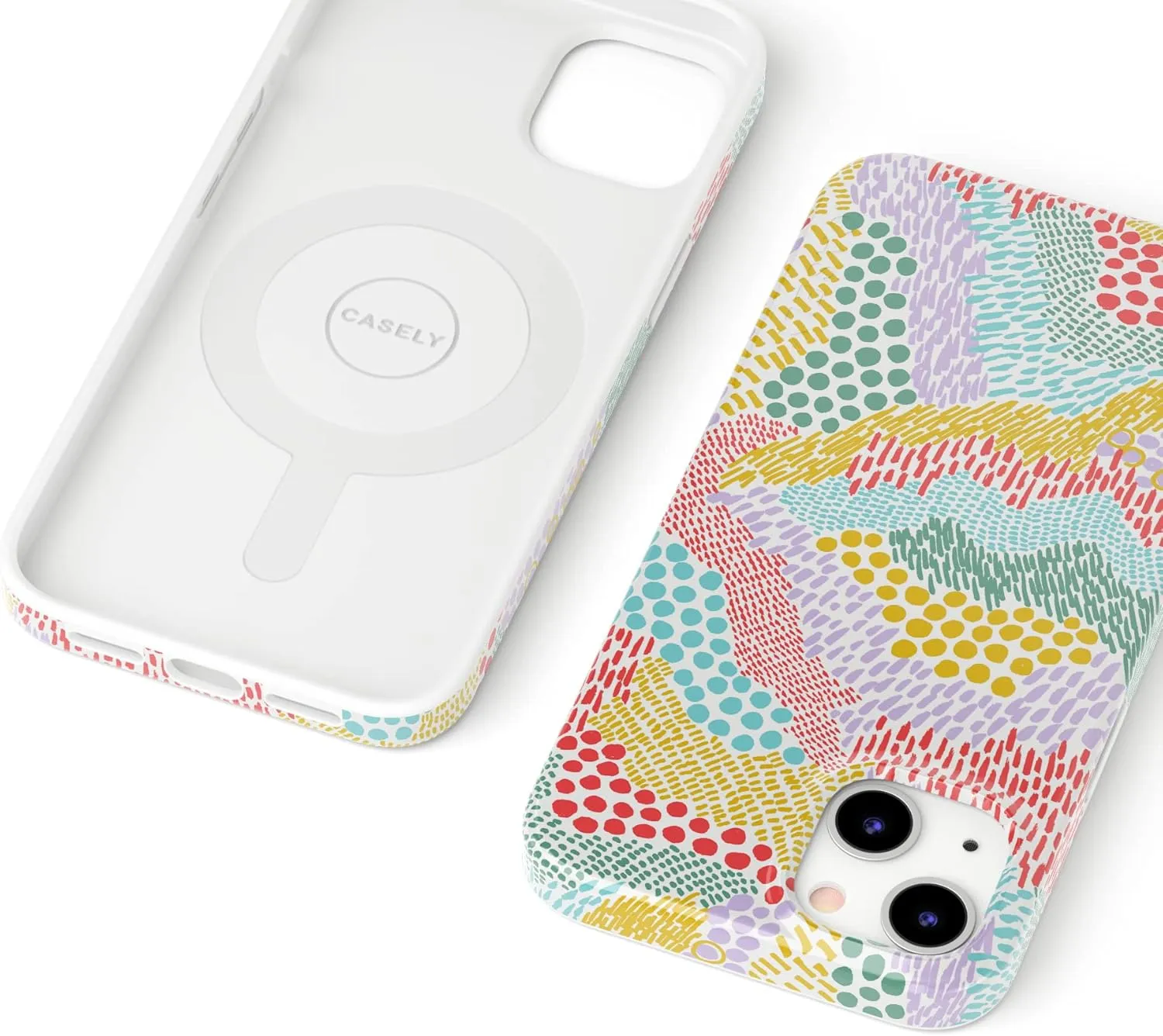 Casely iPhone 13 Case | Compatible with MagSafe | Color Me Happy | Pattern Colorblock Case