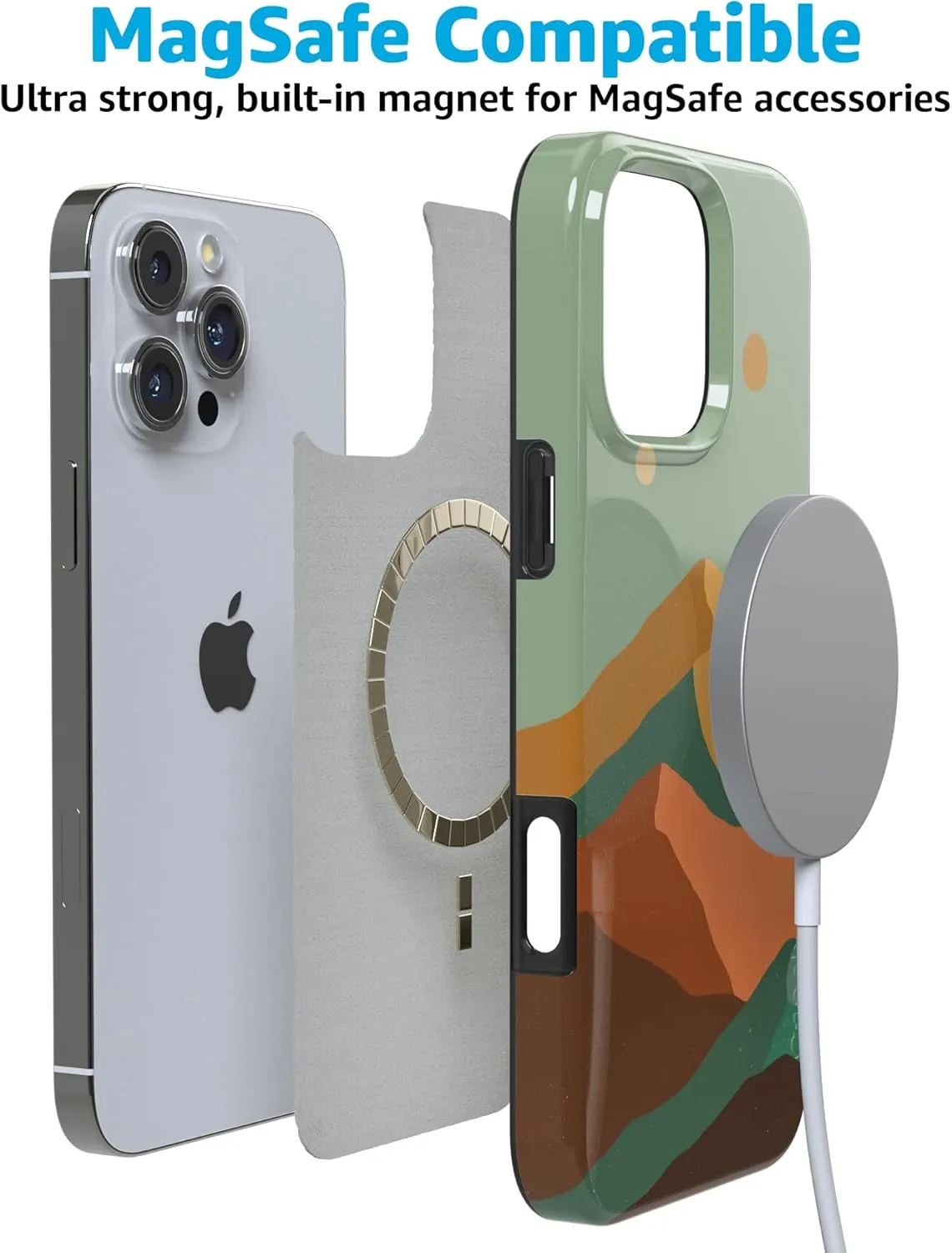 Casely iPhone 16 Pro Max Case | Endless Peaks | Colorblock Mountain | Compatible with MagSafe | Classic Ultra-Light Case Design
