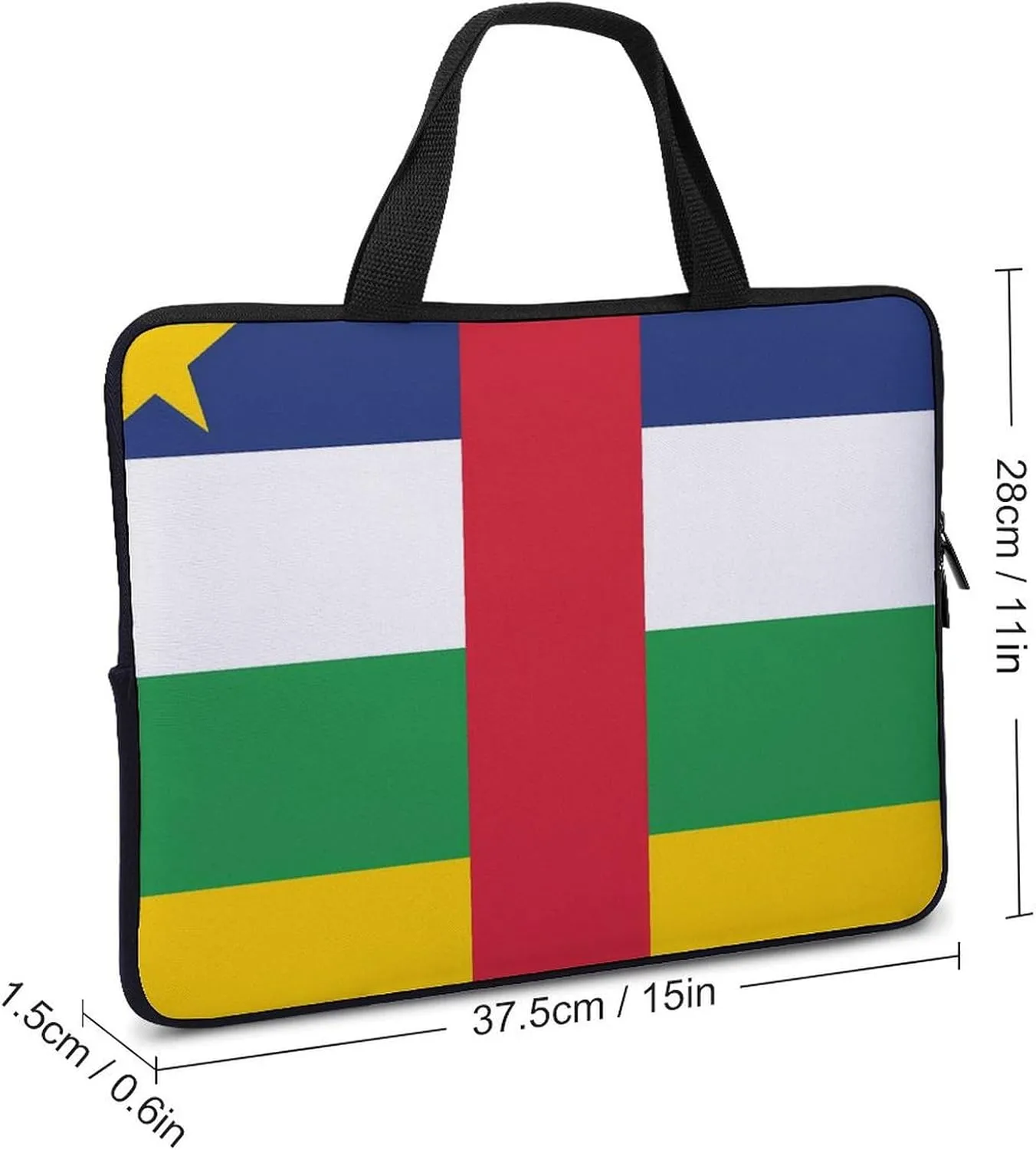 Central African Republic Flag Laptop Sleeve Bag Computer Carrying Case Laptops Protective Cover for Travel Business