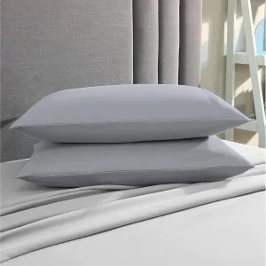 CharlottelyHues 1000 Thread Count Pillowcases Set of 2-100% Egyptian Cotton Pillow Cases with Long-Staple Combed Pillows for Sleeping, Soft & Silky Bed Pillow Cover (Silver, Standard/Queen)