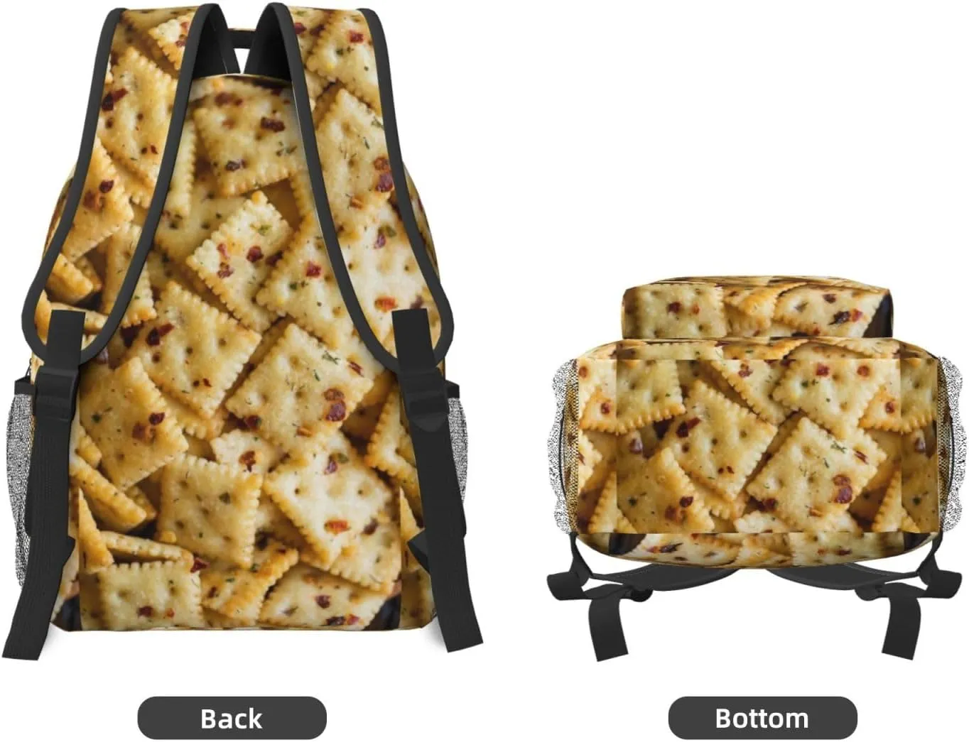 Cheese Cracker Backpack Funny Food Laptop Bookbag Travel Daypack Lightweight Durable Bag For Women Men