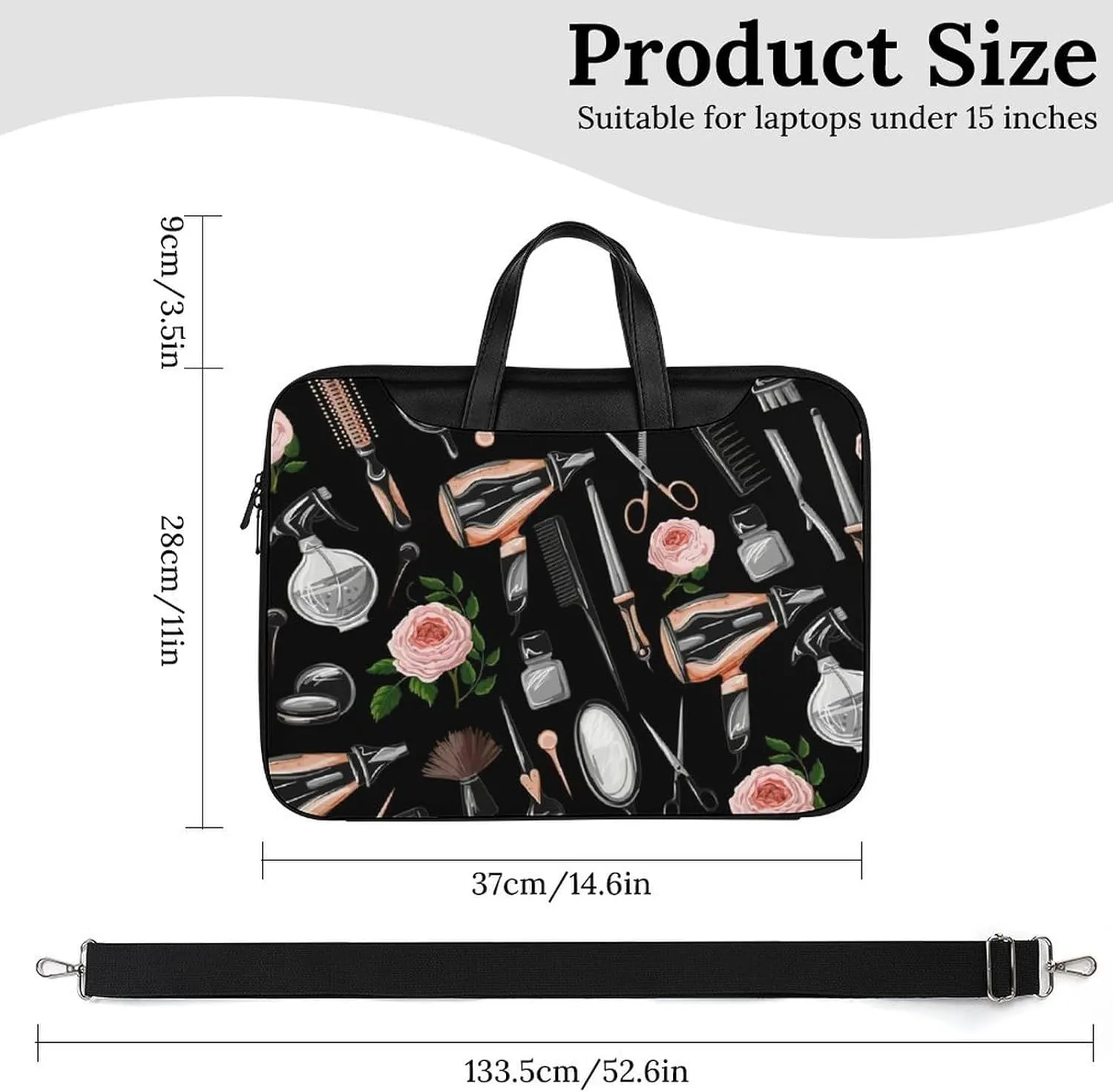 Cherry Blossom Branch Leather Computer Bag with Multiple Sizes to Choose From, Convenient to Carry