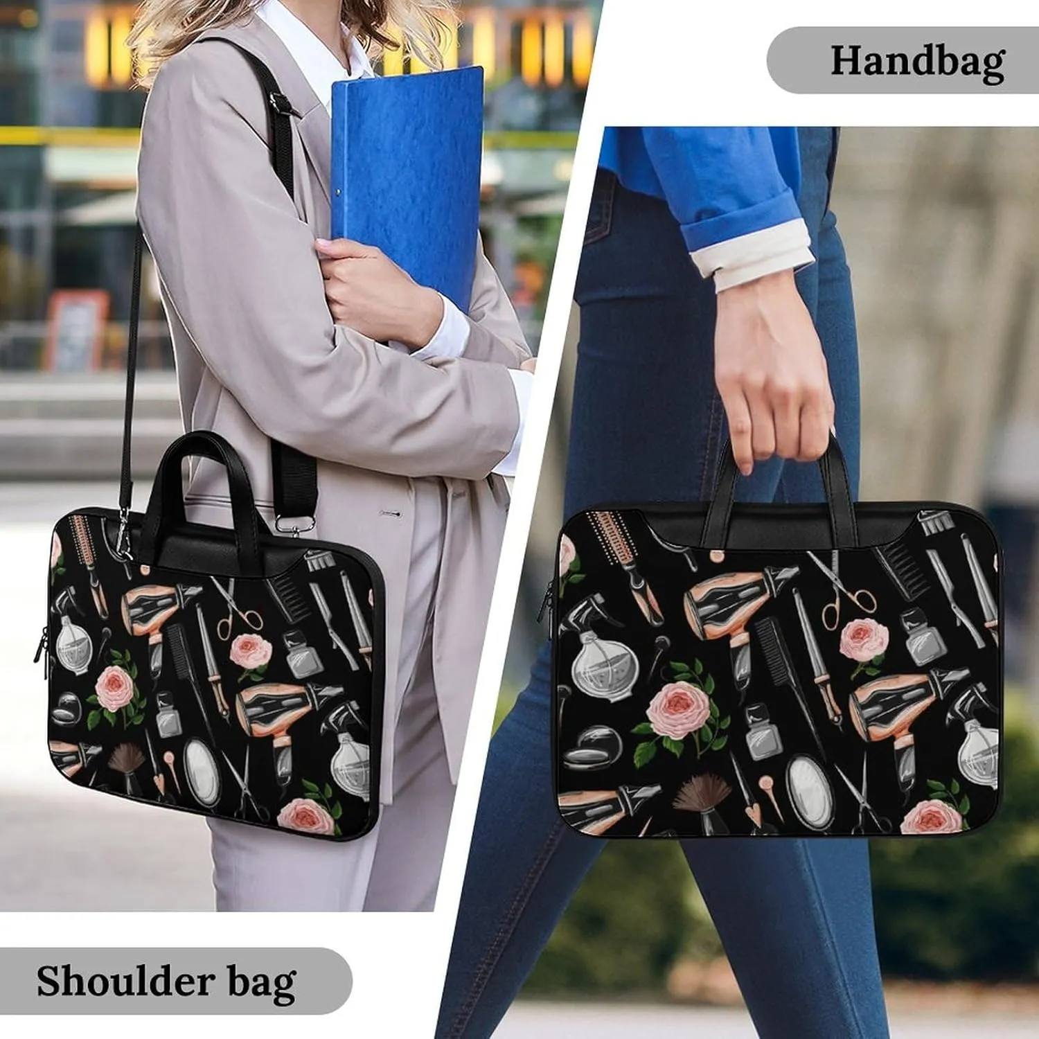 Cherry Blossom Branch Leather Computer Bag with Multiple Sizes to Choose From, Convenient to Carry