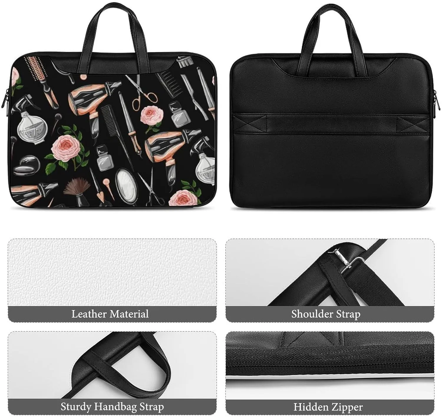 Cherry Blossom Branch Leather Computer Bag with Multiple Sizes to Choose From, Convenient to Carry