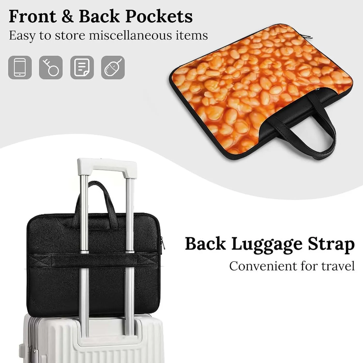 Cherry Blossom Branch Leather Computer Bag with Multiple Sizes to Choose From, Convenient to Carry