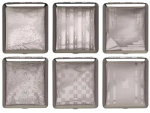 Cigarette Case 16 King Size / Chrome / Double Sided / Elastic Band / 6 Models (Model 6)