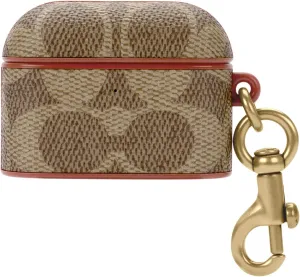 Coach Signature AirPods Pro Case - Compatible with AirPods Pro 2nd / 1st Generation - Signature Tan