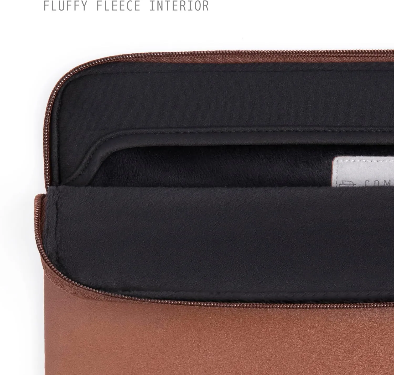 Comfyable Leather Laptop Sleeve with Accessory Pouch Compatible with 16 Inch MacBook Pro M4 2024 & 15 Inch MacBook Air M4 2025 A3241 M3 2024 A3114 (Loose Fit) M2 2023, Brown