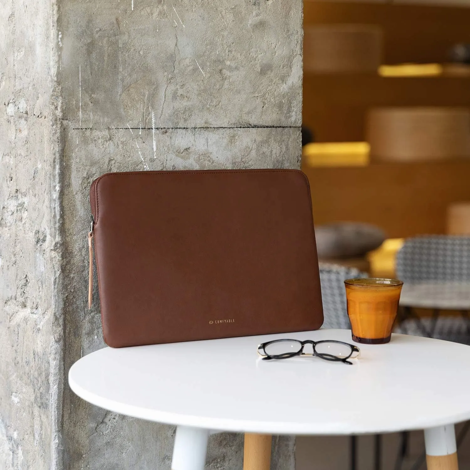 Comfyable Slim Protective Laptop Sleeve Compatible with 13/13.3/14 Inch MacBook Air & MacBook Pro, Mac Travel Case, Laptop Pouch, Slim PU Leather Cover M4/M3/M2/M1 2025-2021, Brown
