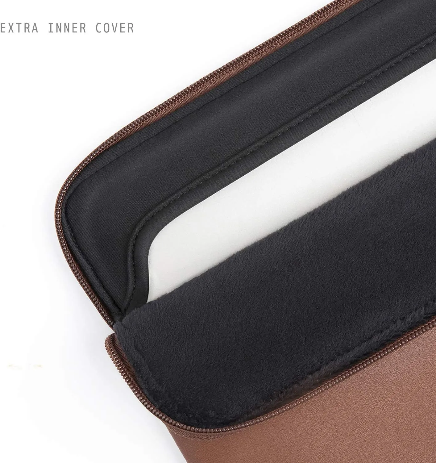Comfyable Slim Protective Laptop Sleeve Compatible with 13/13.3/14 Inch MacBook Air & MacBook Pro, Mac Travel Case, Laptop Pouch, Slim PU Leather Cover M4/M3/M2/M1 2025-2021, Brown