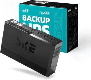 Compact Size 625VA/360W UPS Battery Backup & Surge Protector for Computer, Router, Modem & Network Devices