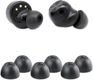 Comply TWo-220-C | Memory Foam Replacement Earbud Tips for Technics EAH-AZ100, Denon PerL Pro, Soundcore, CMF & More | Ultimate Comfort, Secure Fit, Superior Noise Isolation | Black, Medium (3 Pairs)