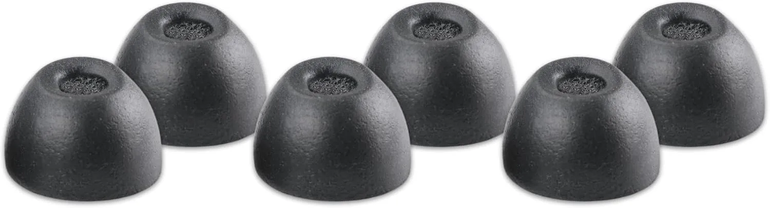Comply TWo-220-C | Memory Foam Replacement Earbud Tips for Technics EAH-AZ100, Denon PerL Pro, Soundcore, CMF & More | Ultimate Comfort, Secure Fit, Superior Noise Isolation | Black, Medium (3 Pairs)